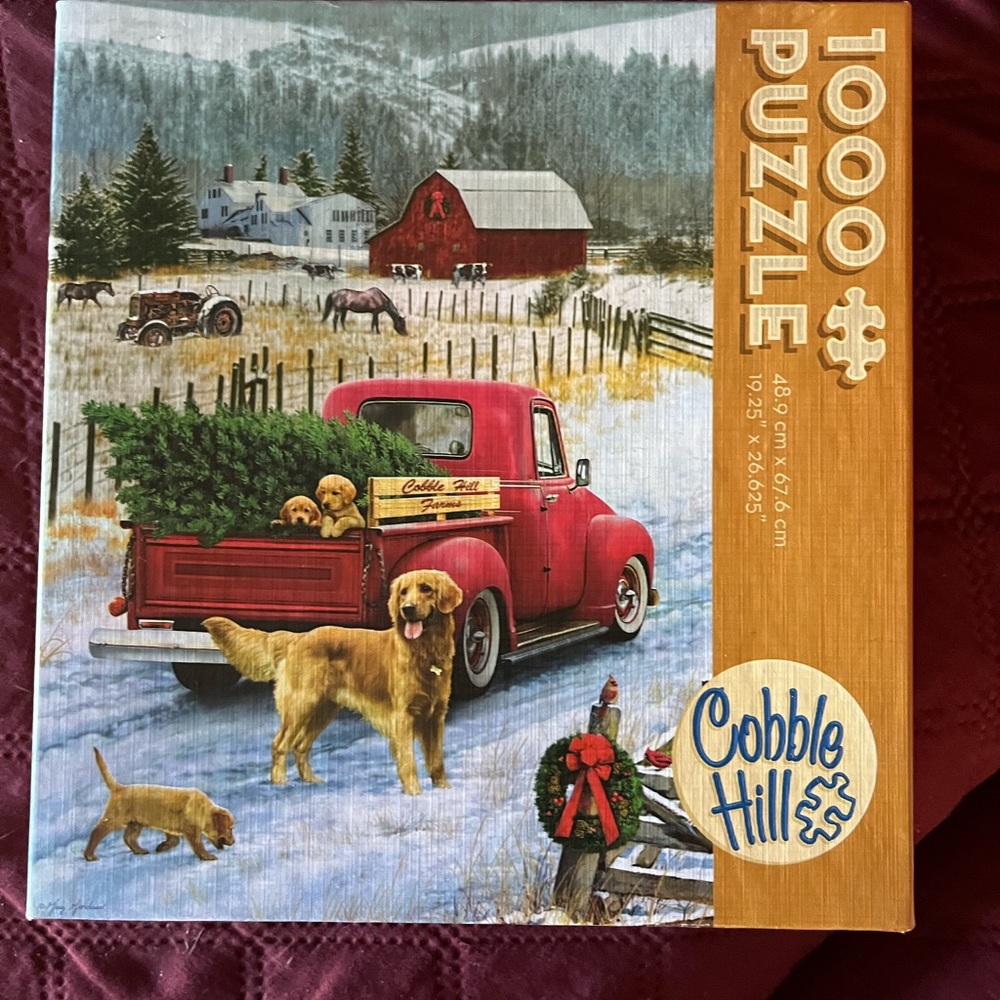 Christmas On The Farm 1000 piece; Cobble Hill Puzzle Company.